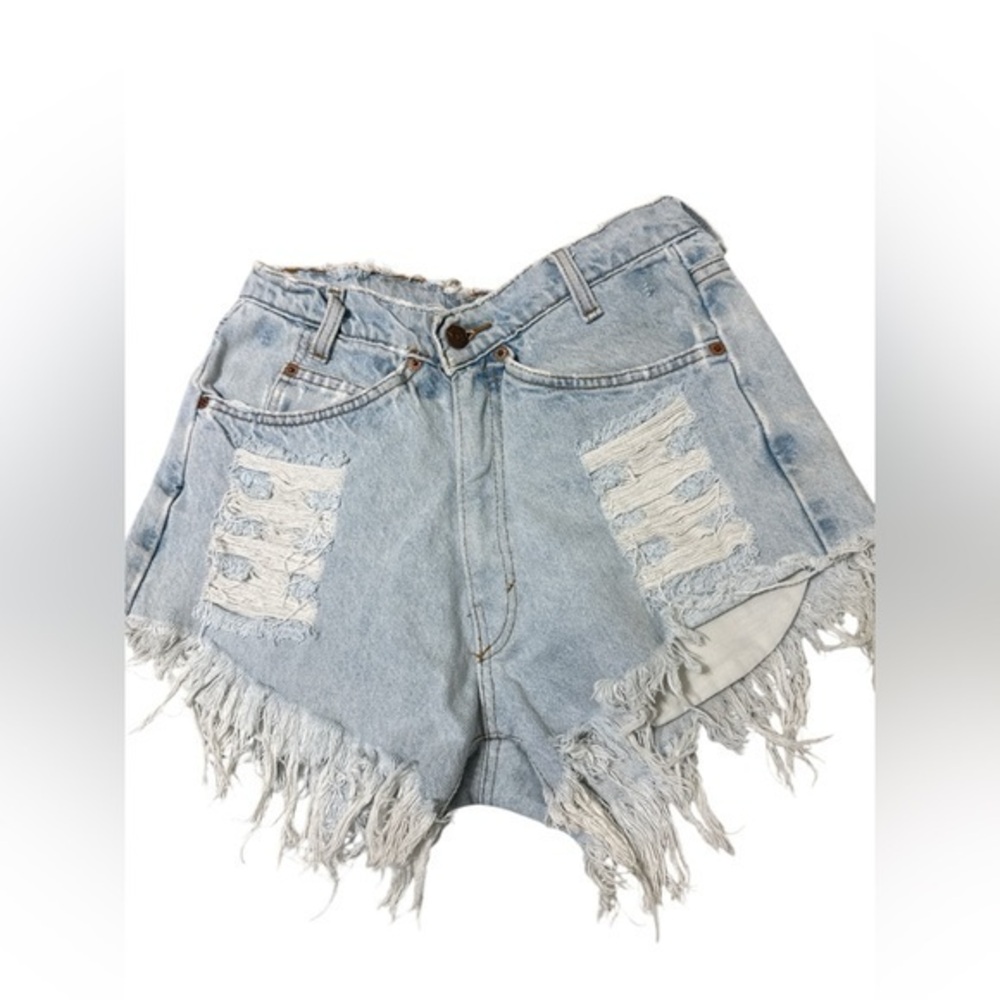 Levi's 559 Distressed Cut Off High Waist Jean Shorts Size 38